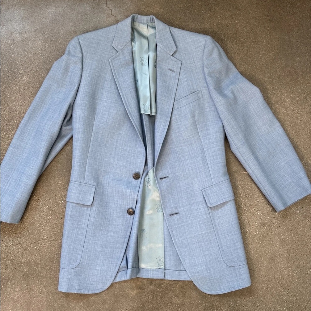 Vntg 70’s Men's Light blue Blazer